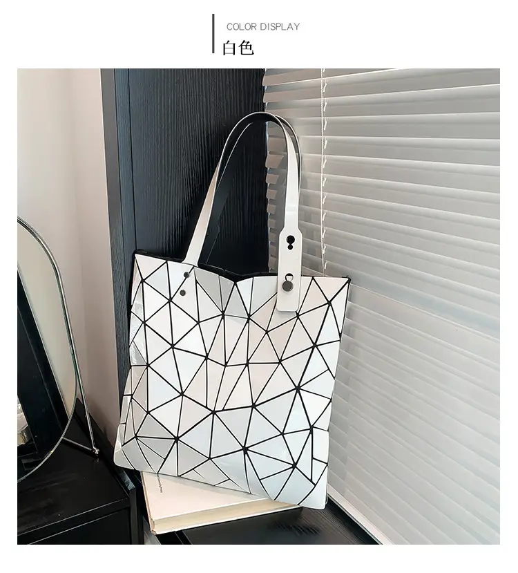 Black Geometric Rhomboid Tote Bag for Women — feature 12