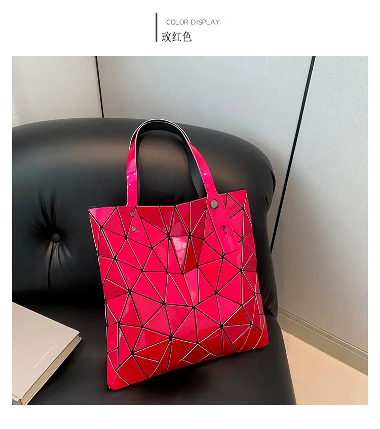 Black Geometric Rhomboid Tote Bag for Women — feature 13