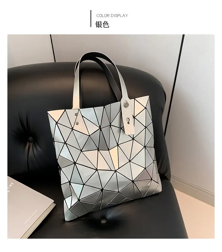 Black Geometric Rhomboid Tote Bag for Women — feature 15