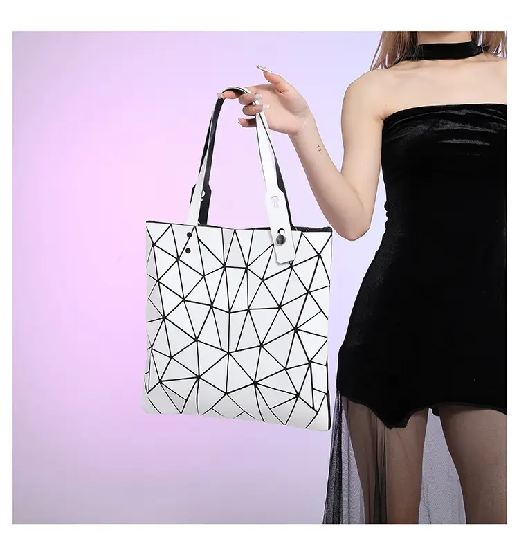 Black Geometric Rhomboid Tote Bag for Women — feature 17