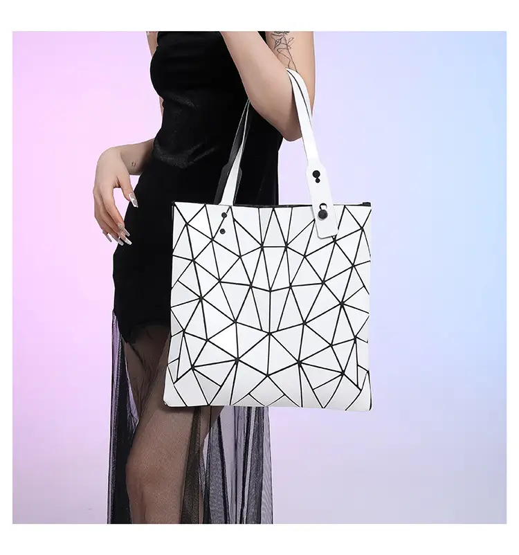 Black Geometric Rhomboid Tote Bag for Women — feature 18