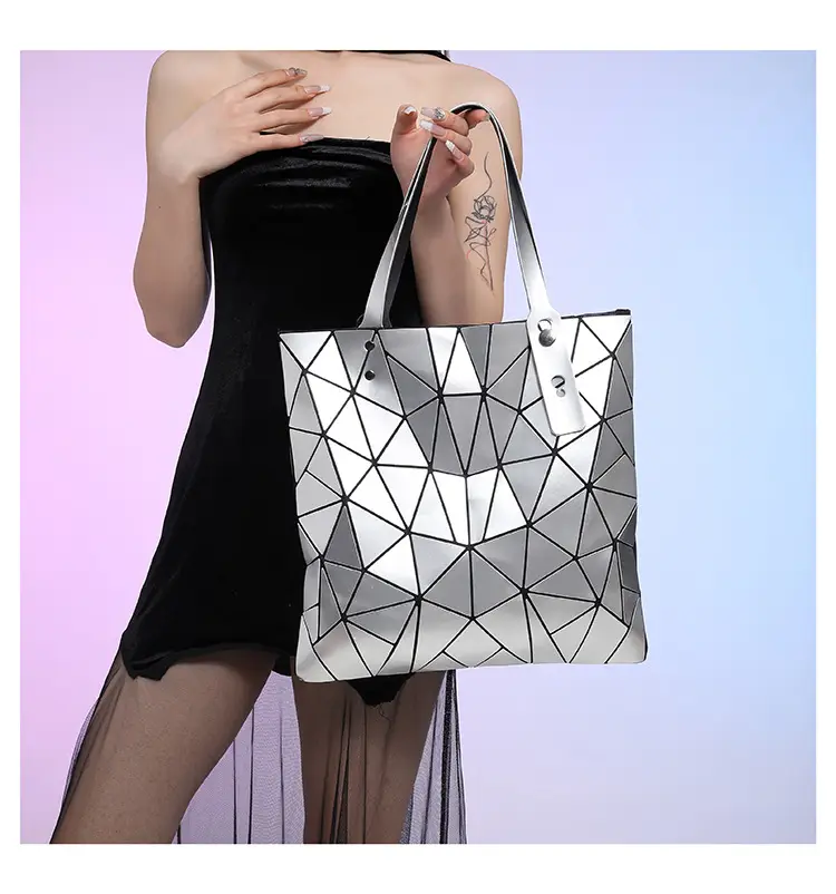 Black Geometric Rhomboid Tote Bag for Women — feature 20