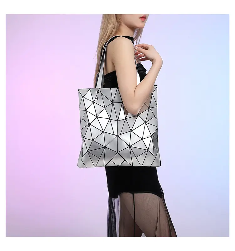 Black Geometric Rhomboid Tote Bag for Women — feature 21