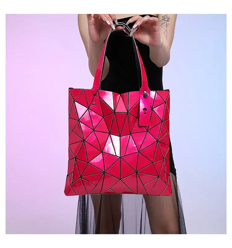Black Geometric Rhomboid Tote Bag for Women — feature 23