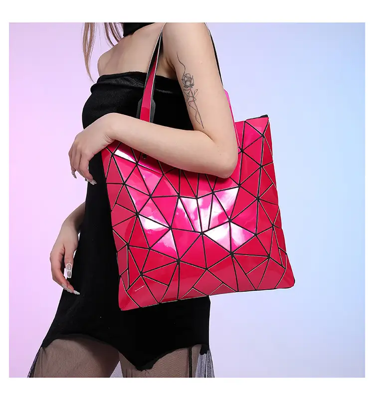 Black Geometric Rhomboid Tote Bag for Women — feature 24