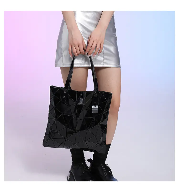 Black Geometric Rhomboid Tote Bag for Women — feature 25