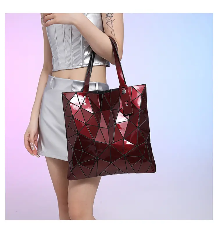 Black Geometric Rhomboid Tote Bag for Women — feature 27