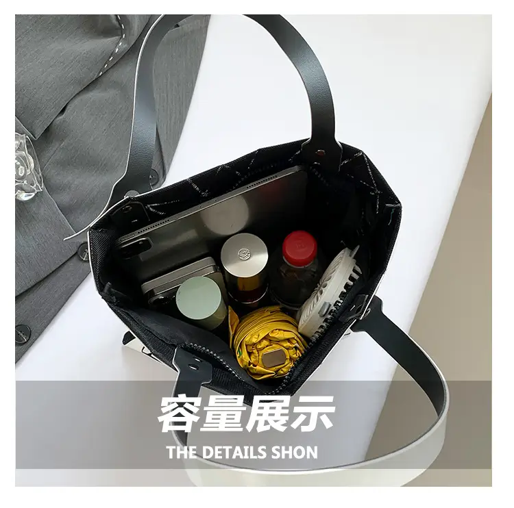 Black Geometric Rhomboid Tote Bag for Women — feature 8