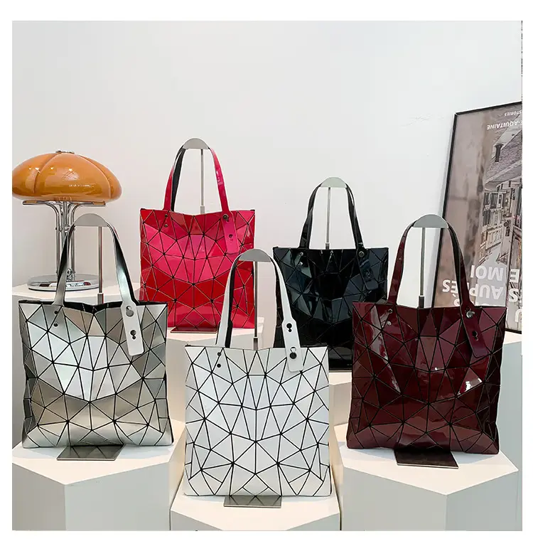 Black Geometric Rhomboid Tote Bag for Women — feature 9