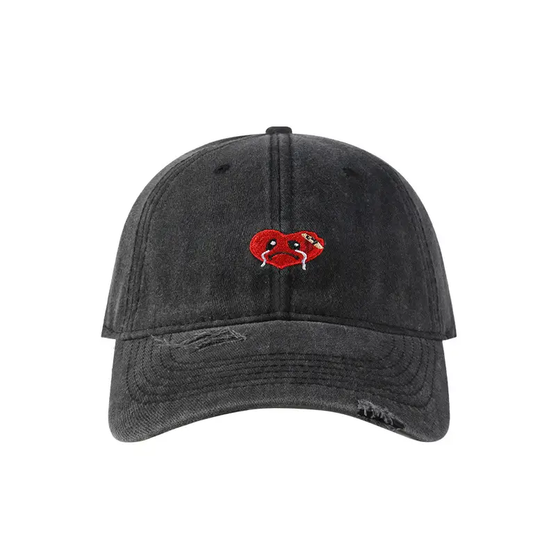 Women's Cartoon Embroidered Baseball Cap Black - Image 11