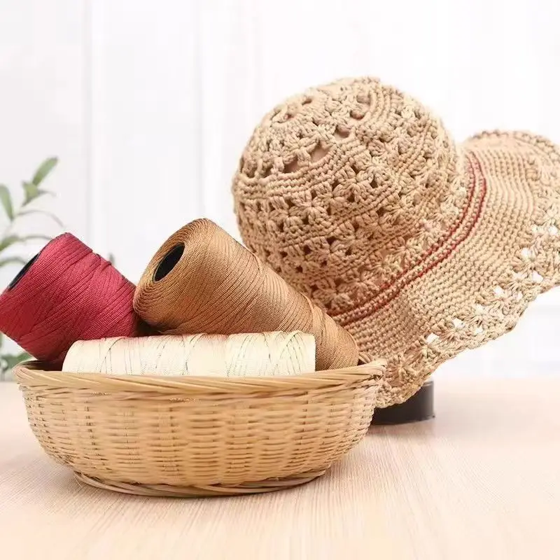 Mercerized Cotton and Linen Ice Silk Thread Handmade Summer Hat Hook Hat Cushion Bag Shoes Flat with Thread Wholesale Colorful Yarn