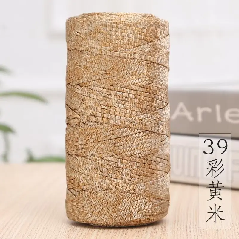 Mercerized Cotton and Linen Ice Silk Thread Handmade Summer Hat Hook Hat Cushion Bag Shoes Flat with Thread Wholesale Colorful Yarn