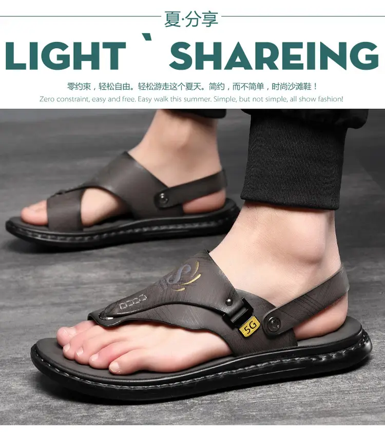 Men's sandals wholesale summer non-slip beach shoes men's foreign trade plus size new flip-flops casual outdoor sandals — feature 10