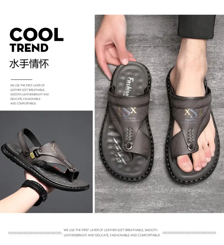 Men's sandals wholesale summer non-slip beach shoes men's foreign trade plus size new flip-flops casual outdoor sandals — feature 20