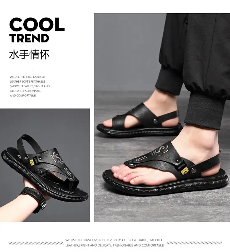 Men's sandals wholesale summer non-slip beach shoes men's foreign trade plus size new flip-flops casual outdoor sandals — feature 23