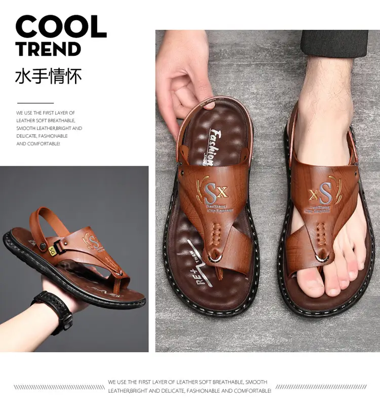 Men's sandals wholesale summer non-slip beach shoes men's foreign trade plus size new flip-flops casual outdoor sandals — feature 26