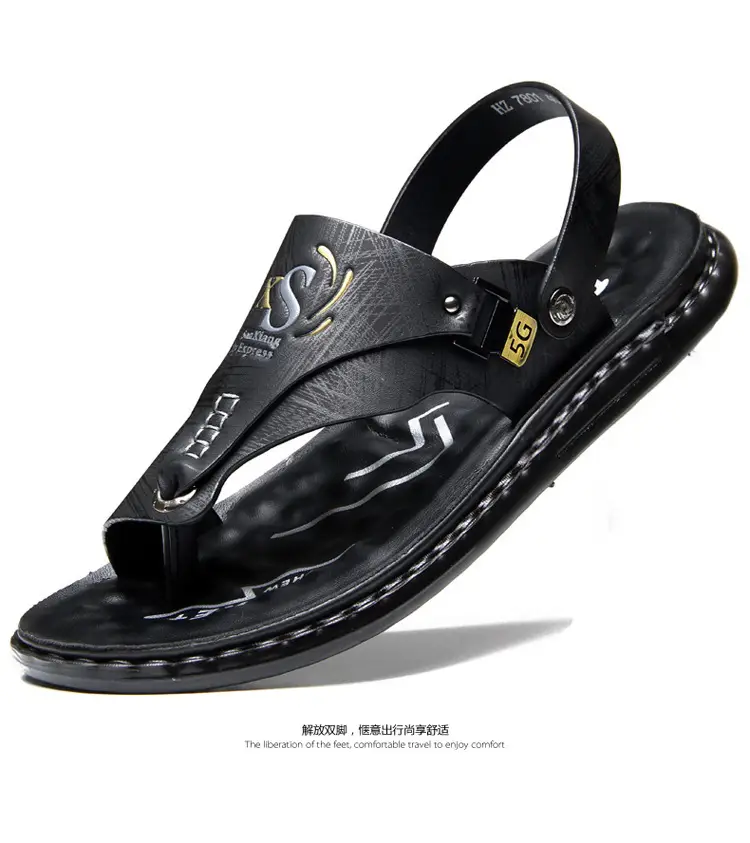 Men's sandals wholesale summer non-slip beach shoes men's foreign trade plus size new flip-flops casual outdoor sandals — feature 34