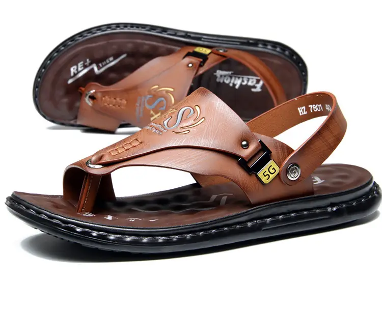 Men's sandals wholesale summer non-slip beach shoes men's foreign trade plus size new flip-flops casual outdoor sandals — feature 37