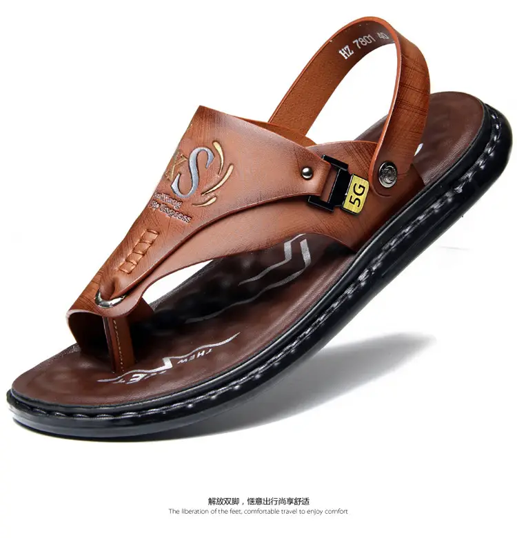 Men's sandals wholesale summer non-slip beach shoes men's foreign trade plus size new flip-flops casual outdoor sandals — feature 38