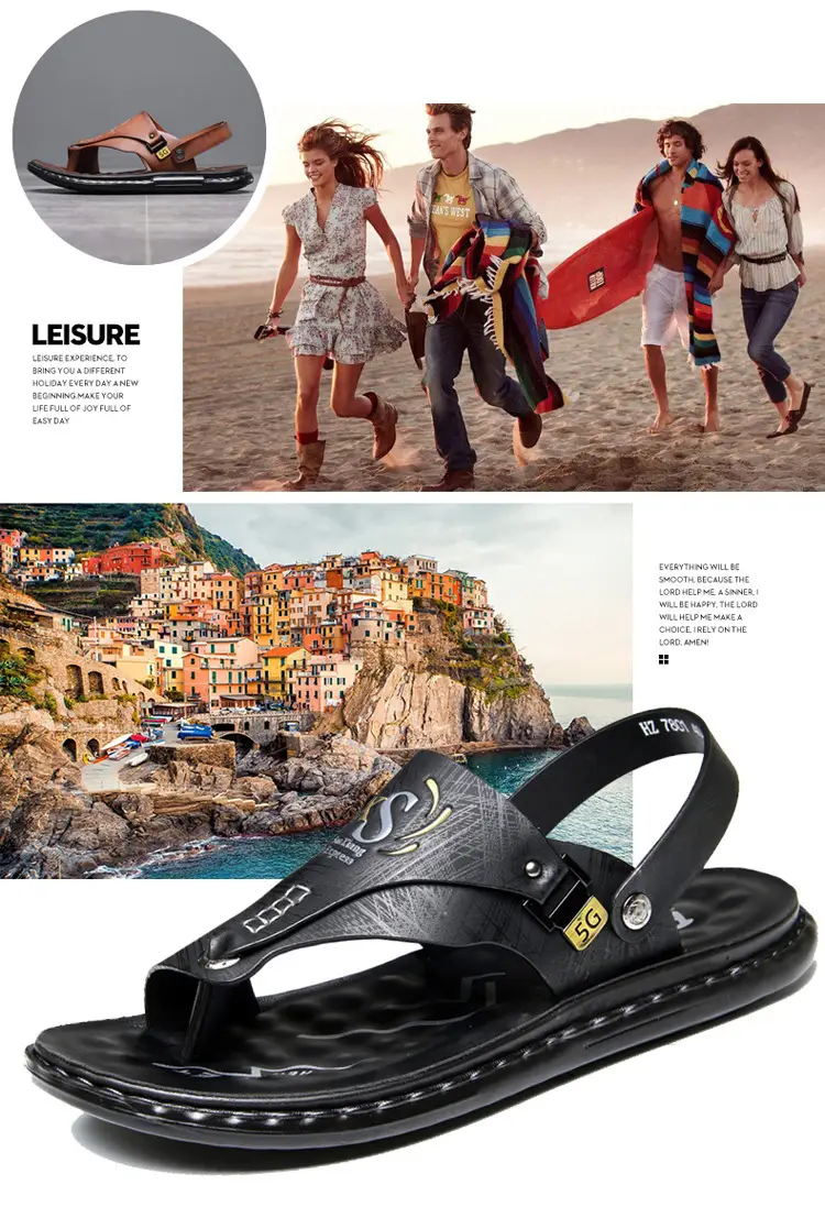 Men's sandals wholesale summer non-slip beach shoes men's foreign trade plus size new flip-flops casual outdoor sandals — feature 4
