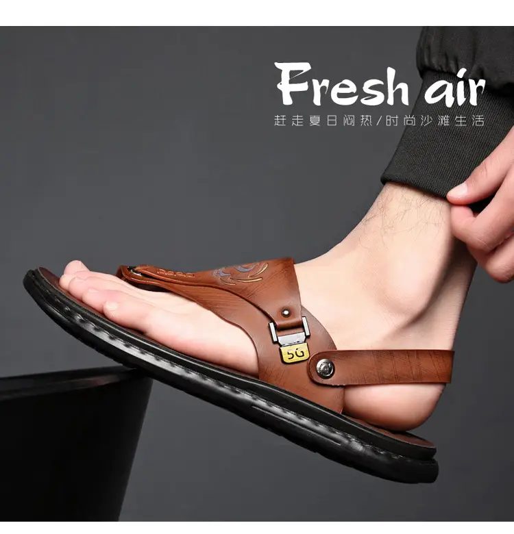 Men's sandals wholesale summer non-slip beach shoes men's foreign trade plus size new flip-flops casual outdoor sandals — feature 8