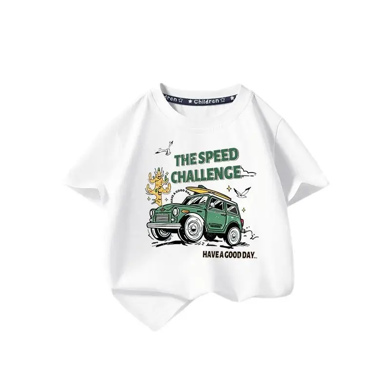 Boys Dinosaur Graphic T-Shirt Blue 2025 Summer