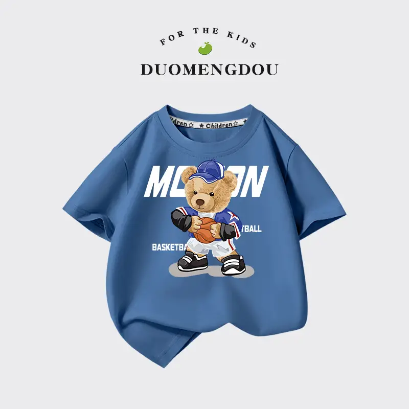 Boys Dinosaur Graphic T-Shirt Blue 2025 Summer