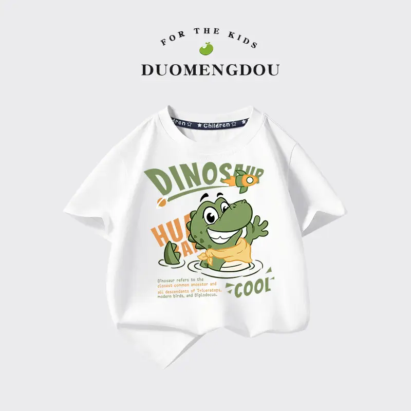Boys Dinosaur Graphic T-Shirt Blue 2025 Summer