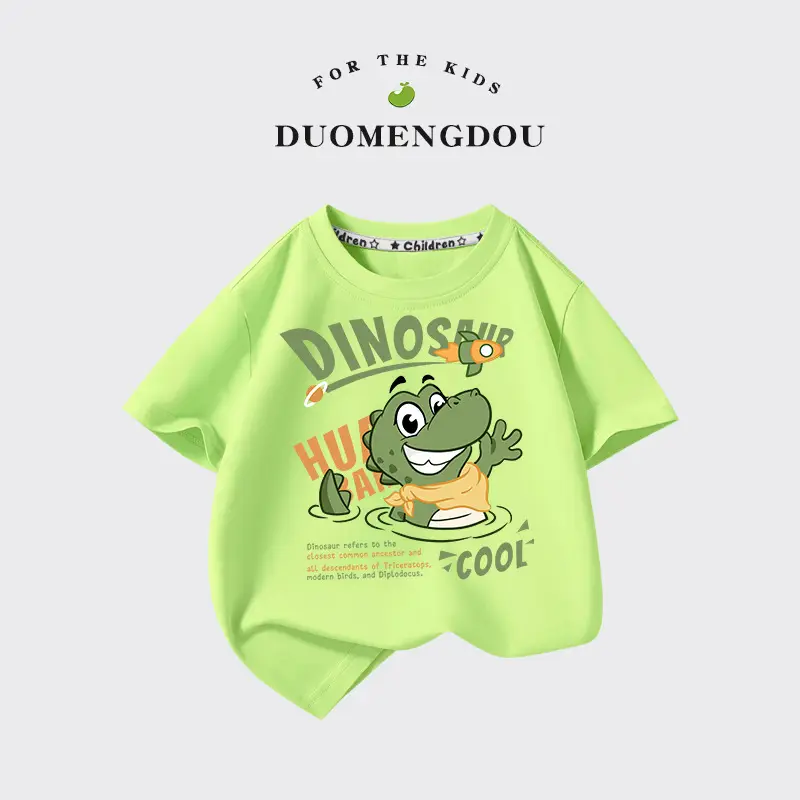 Boys Dinosaur Graphic T-Shirt Blue 2025 Summer