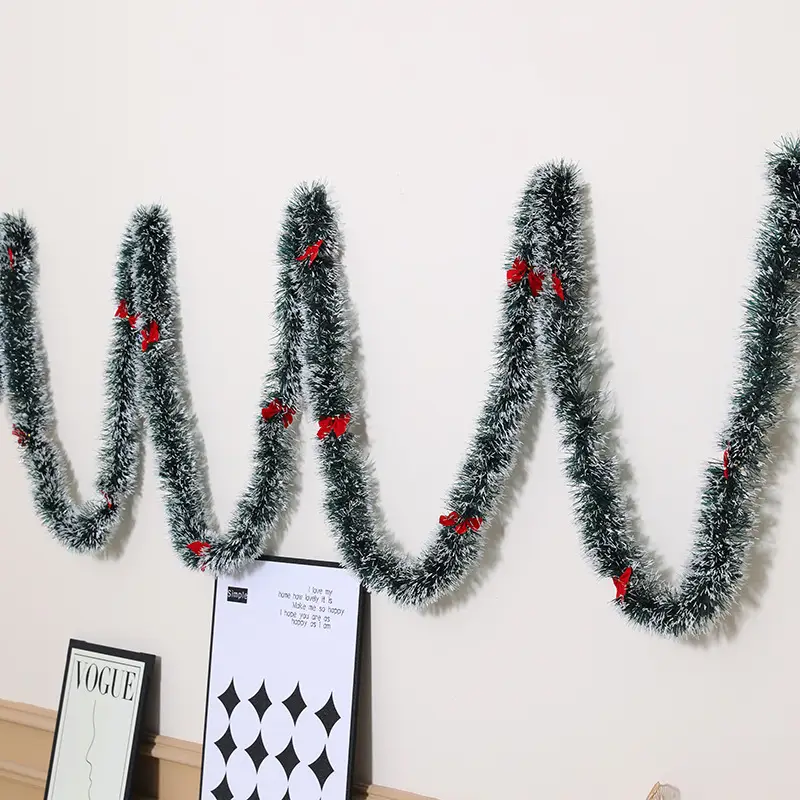 Cross-Country Christmas Tree Decor with Red Bow & Strip Tops — feature 6