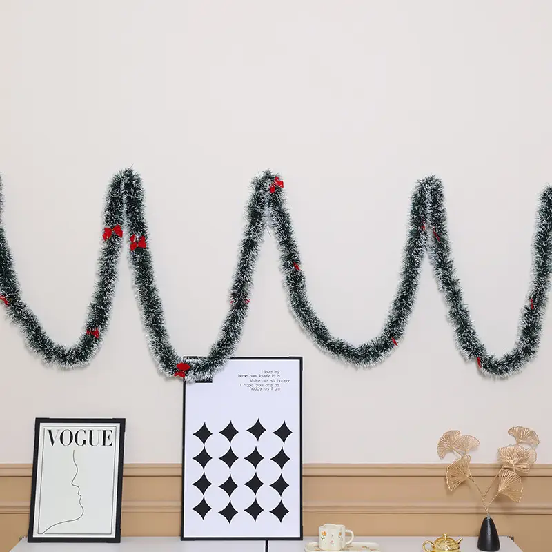 Cross-Country Christmas Tree Decor with Red Bow & Strip Tops — feature 9