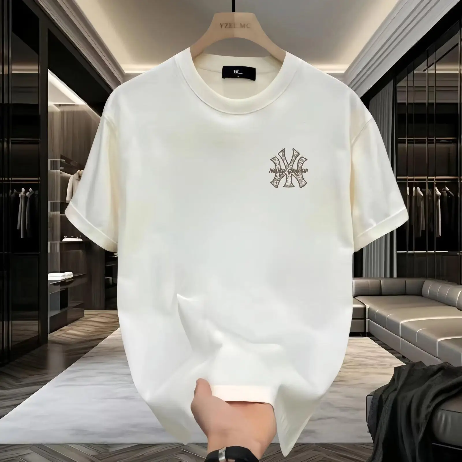 Men Black Graphic Cotton T-Shirt New American Style - Image 4