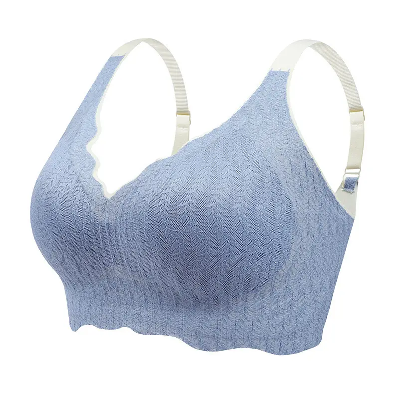 One-piece Anti-sagging Pregnant Women Sleep Bra Thin Lace Seamless Underwear Women's Foreign Trade plus size Bra