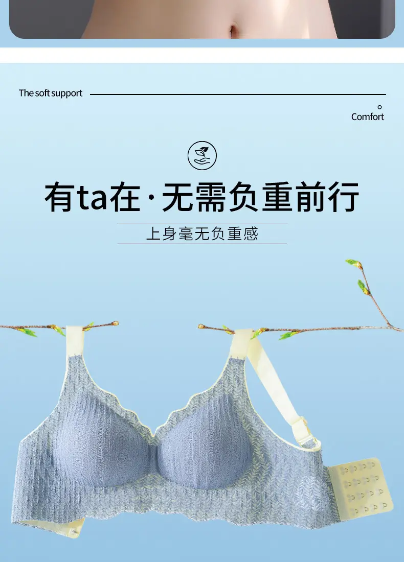 One-piece Anti-sagging Pregnant Women Sleep Bra Thin Lace Seamless Underwear Women's Foreign Trade plus size Bra — feature 13