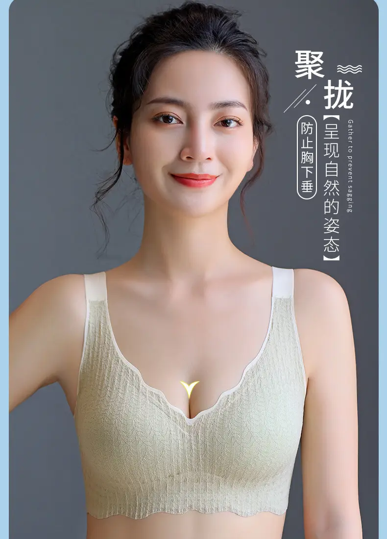 One-piece Anti-sagging Pregnant Women Sleep Bra Thin Lace Seamless Underwear Women's Foreign Trade plus size Bra — feature 15