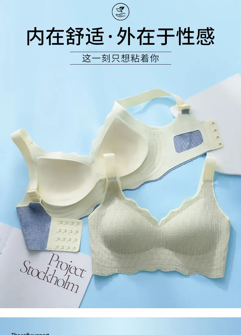 One-piece Anti-sagging Pregnant Women Sleep Bra Thin Lace Seamless Underwear Women's Foreign Trade plus size Bra — feature 21