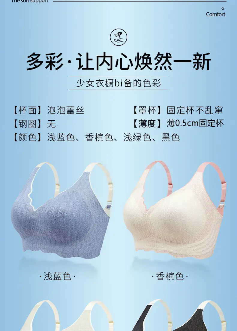 One-piece Anti-sagging Pregnant Women Sleep Bra Thin Lace Seamless Underwear Women's Foreign Trade plus size Bra — feature 22