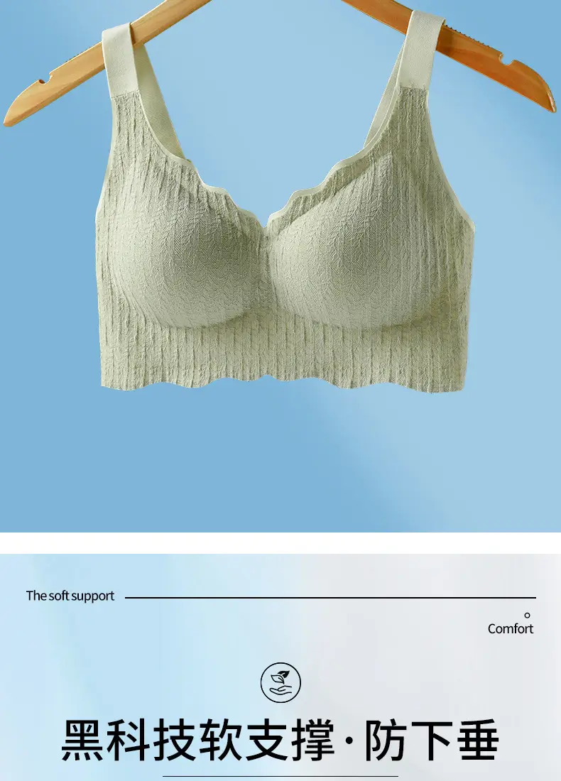 One-piece Anti-sagging Pregnant Women Sleep Bra Thin Lace Seamless Underwear Women's Foreign Trade plus size Bra — feature 3