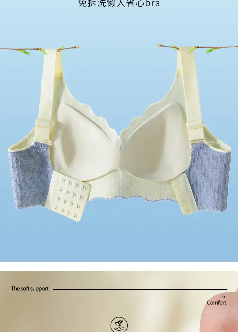 One-piece Anti-sagging Pregnant Women Sleep Bra Thin Lace Seamless Underwear Women's Foreign Trade plus size Bra — feature 5