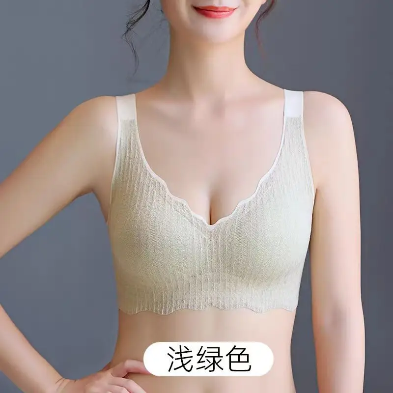 One-piece Anti-sagging Pregnant Women Sleep Bra Thin Lace Seamless Underwear Women's Foreign Trade plus size Bra