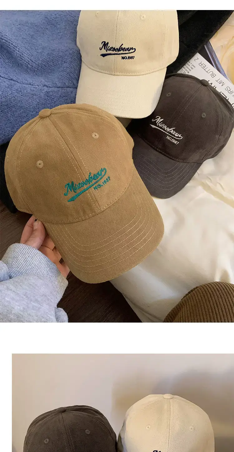 Women Red Embroidered Baseball Cap Extra Large Wide Brim — feature 7