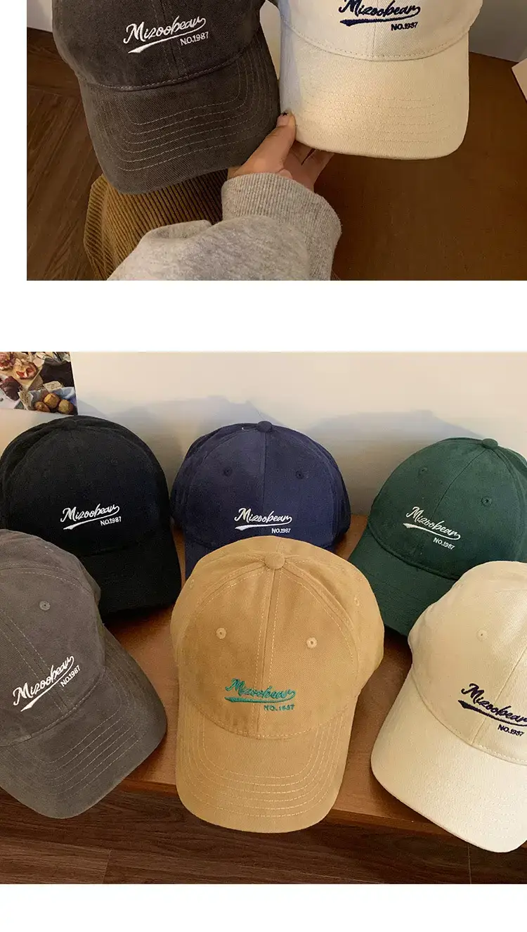 Women Red Embroidered Baseball Cap Extra Large Wide Brim — feature 8