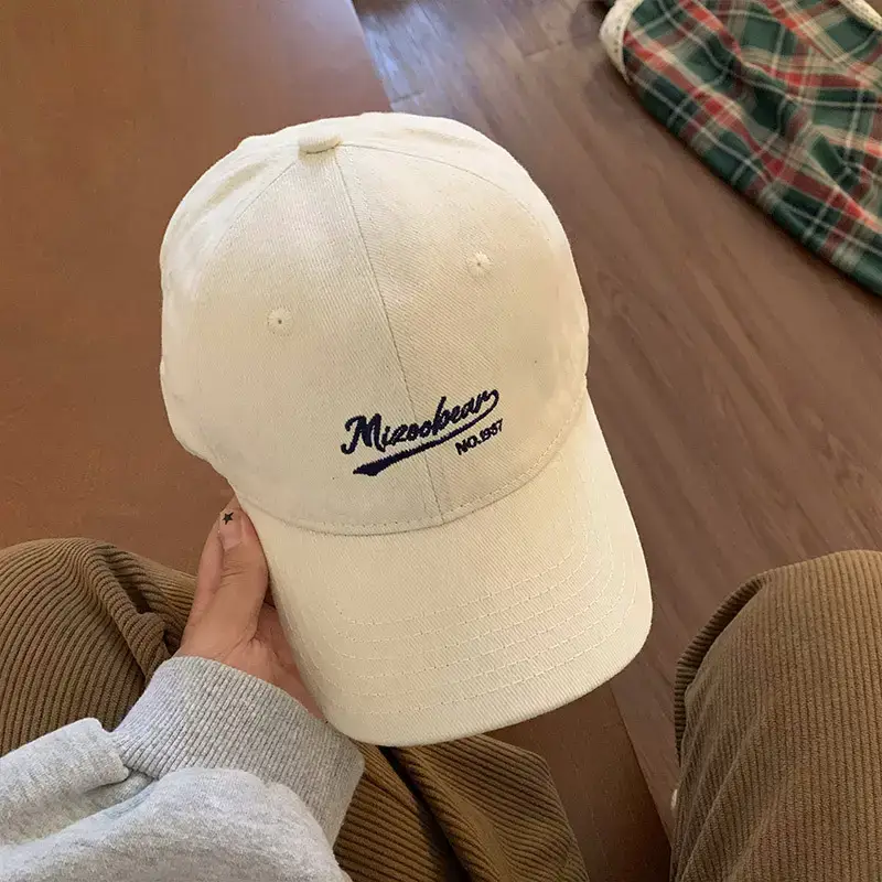 Women Red Embroidered Baseball Cap Extra Large Wide Brim - Image 4