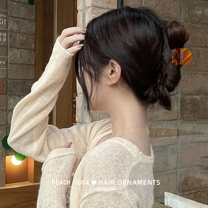 Peach 3001 Hair Ornament Acetic Acid Grip Clip
