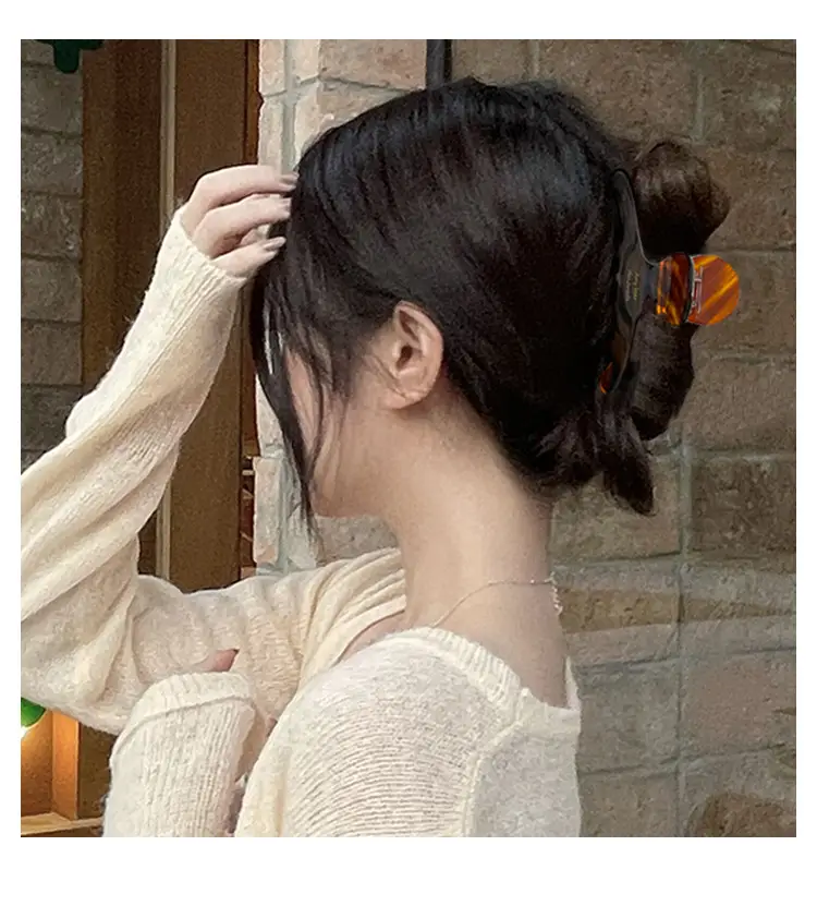 Peach 3001 Hair Ornament Acetic Acid Grip Clip — feature 5