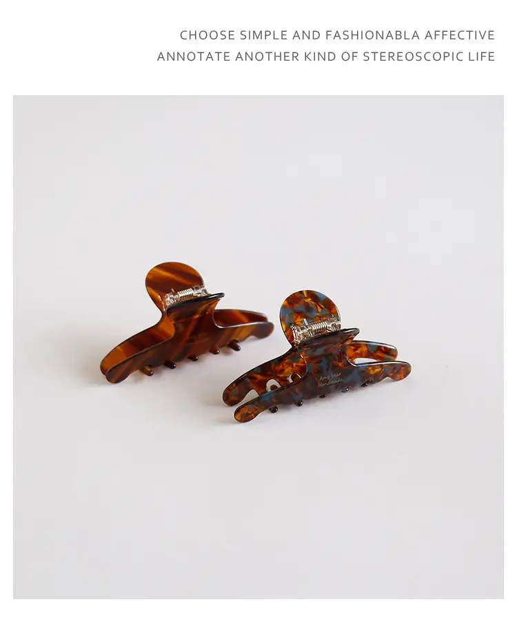 Peach 3001 Hair Ornament Acetic Acid Grip Clip — feature 8