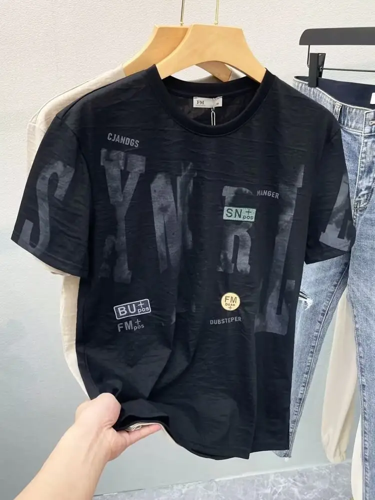 Men Printed Black T-Shirt Summer 2024 - Image 13