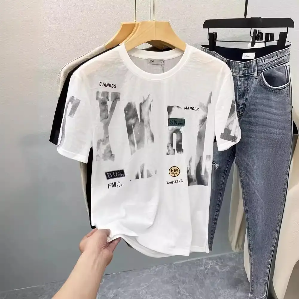 Men Printed Black T-Shirt Summer 2024 - Image 2