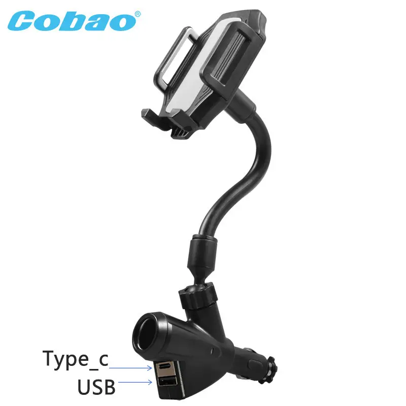 Dual USB Car Phone Holder 360 Rotating Universal Charging - Image 2