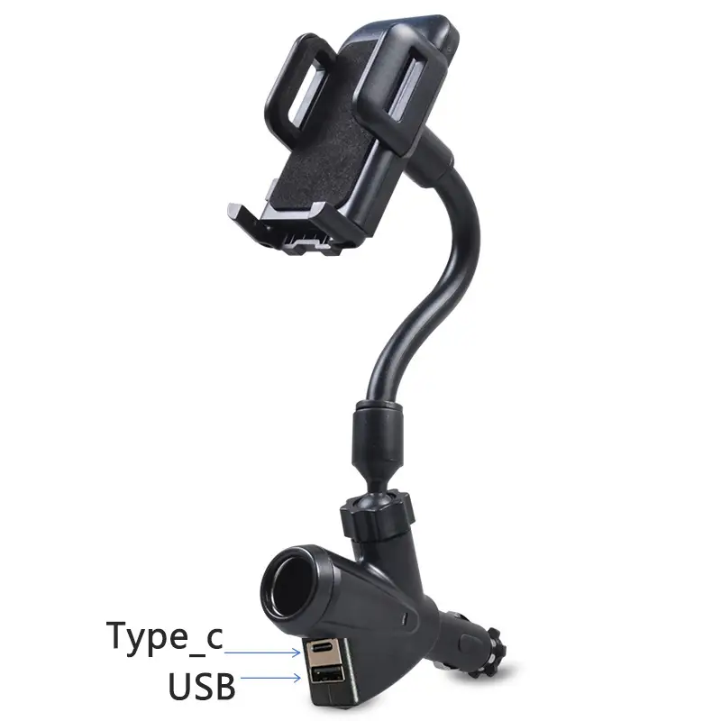 Dual USB Car Phone Holder 360 Rotating Universal Charging - Image 3